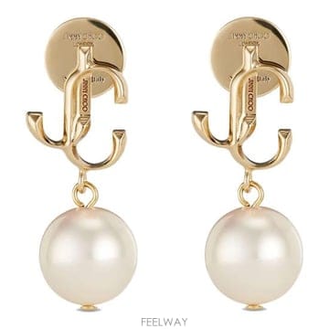 Jimmy Choo 26FW ������ �̾ JC PEARL EARRING DXQGOLD WHITE26FW ������ �̾ JC PEARL EARRING DXQGOLD WHITE