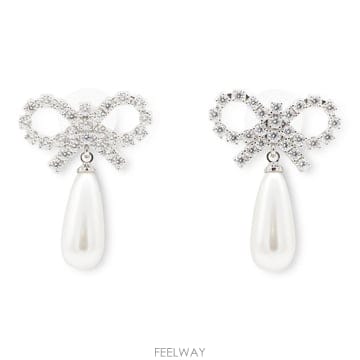셀프 포트레이트 실버 메탈 귀걸이 RS26631EPPEARL B0482289042