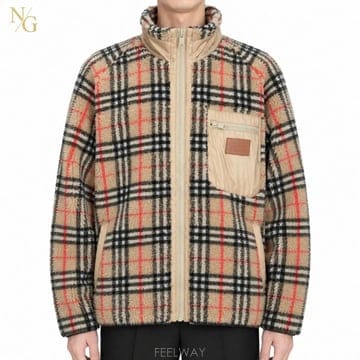 [정품/당일출고] 버버리 체크 시어링 후리스 집업 자켓 XXL / 110