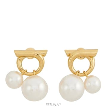 26 F/W 페라가모 더블 펄 귀걸이 780384/760805ORO  B0012310913