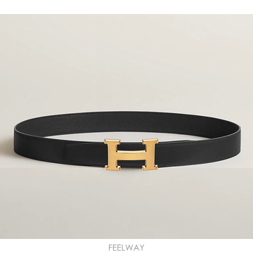 (백화점A/S가능) 에르메스 H 리버시블 양면 남성 벨트 32mm 금장 블랙 H064544
