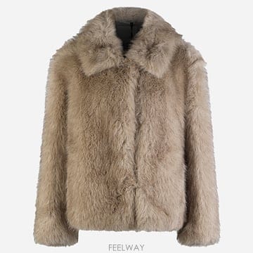 막스마라 6F 2629456011600 001 페이크 크롭 퍼 코트 베이지