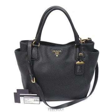 Prada(프라다) BN2435 블랙 비텔로 다이노 사이드 포켓 2WAY