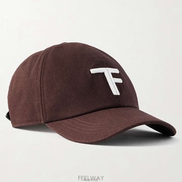 톰포드 볼드 TF 로고 레더트림 로고 엠브로이더리 코튼 트윌 베이스볼