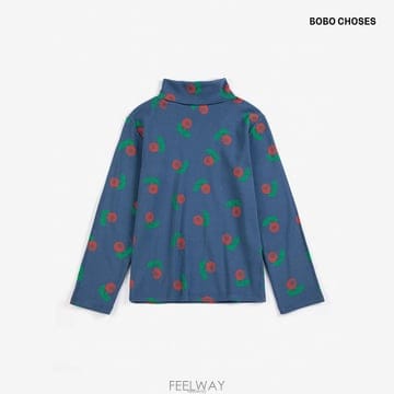 보보쇼즈 26FW Made in Spain 스탬프 블룸 올오버 터틀넥 티셔츠 B226AC021