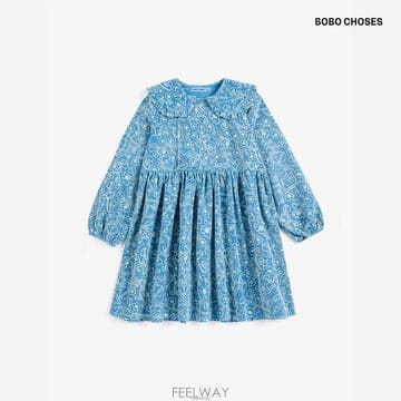 보보쇼즈 26FW made in Spain Sketchy Flowers 올오버 코듀로이 원피스 B226AC084