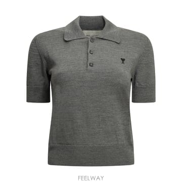 [V90]아미 FPL458KN0197A336 여성 니트 스웨터 가디건 Merino wool polo shir