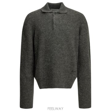 Ami [V90]�ƹ� HPL405KN0021A189 ���� ��Ʈ ������ ����� Polo Sweater with Log[V90]�ƹ� HPL405KN0021A189 ���� ��Ʈ ������ ����� Pol
