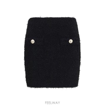 Balmain [K68]�߸� SK0000000039 0PA ���� ��ĿƮ ġ�� �� �̵� �̴Ͻ�ĿƮ Tweed Mini Ski[K68]�߸� SK0000000039 0PA ���� ��ĿƮ ġ�� �� �̵� ��