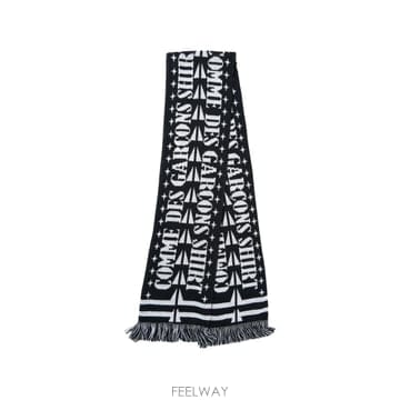 Comme des Garcons �ĵ������� logo intarsia fringed scarf 12219426373896 TP725555256�ĵ������� logo intarsia fringed scarf 12219426373896 