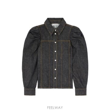 GANNI ���� shirt in textured slub denim 12188721250568 TP725585654���� shirt in textured slub denim 12188721250568 TP725
