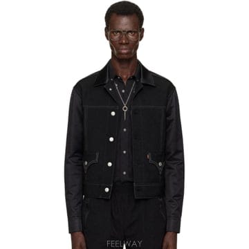 준야 와타나베 블랙 Levis 패널 재킷 WR J202 051 TP877372278