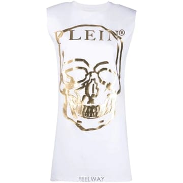 Philipp Plein 26 FW �ʸ��÷��� ��Ż�� �ΰ� ����Ʈ Ƽ���� �巹�� FABCWRG2319PJY002N TP4585209826 FW �ʸ��÷��� ��Ż�� �ΰ� ����Ʈ Ƽ���� �巹�� FABC