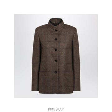 인더샵 Loro Piana 로로피아나 브라운 체크 자켓