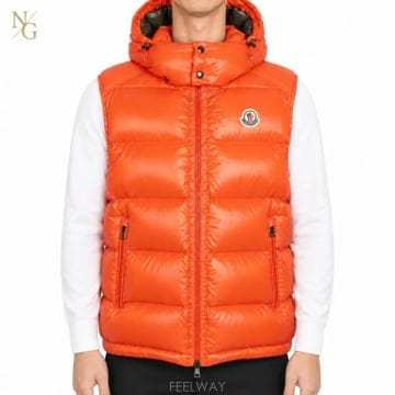 [정품/당일출고] 몽클레어 보름스 후드 패딩 조끼 오렌지 5 / 105~110
