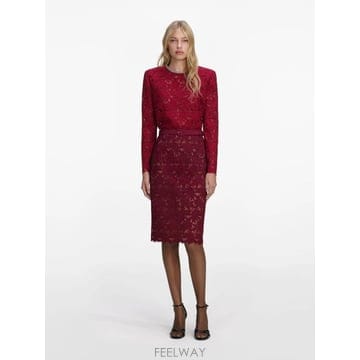 Self Portrait 26SS ���� ��Ʈ����Ʈ �� ��ĿƮ RS26171MSKBU BURGUNDY ROSSO26SS ���� ��Ʈ����Ʈ �� ��ĿƮ RS26171MSKBU BURGUNDY R