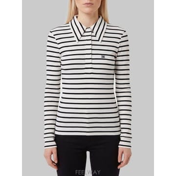 26 F/W 셀린느 스트라이프 실크 저지 폴로 셔츠 RX0L0809W B0022312549