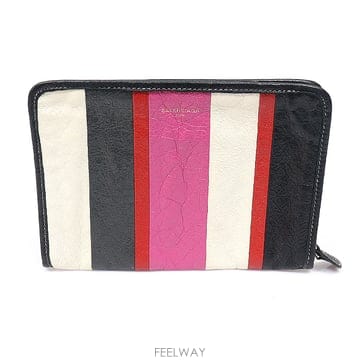 Balenciaga(발렌시아가) 476046 멀티 컬러 스트라이프 바자르 클러치