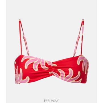 26 FW Cala de la Cruz Lilo 프린트 러치드 비키니 탑 TP581589489