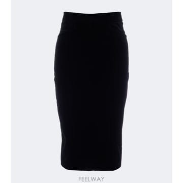막스마라 코튼 벨벳 펜슬 스커트 블랙