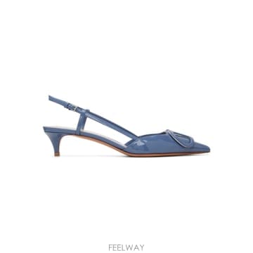 발렌티노 가라바니 블루 V로고 시그니처 페이턴트 슬링백 힐 9W2S0Q70DUW TP877372181