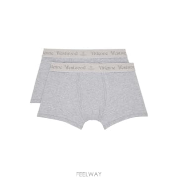 비비안 웨스트우드 로고 웨이스트밴드 복서 브리프 세트