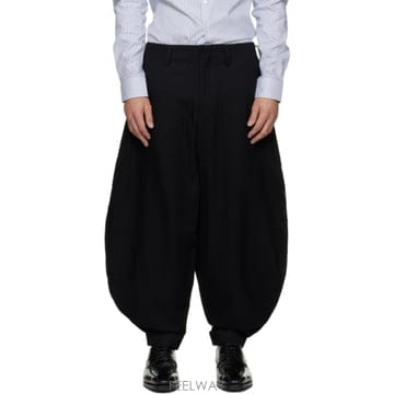 꼼데가르송 블랙 울 헤비 커지 슬랙스