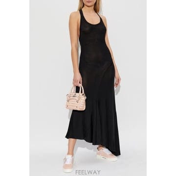 25SS Off 화이트 블랙 비스코스 드레스 OWDB541S25JER0011010 TP581564647
