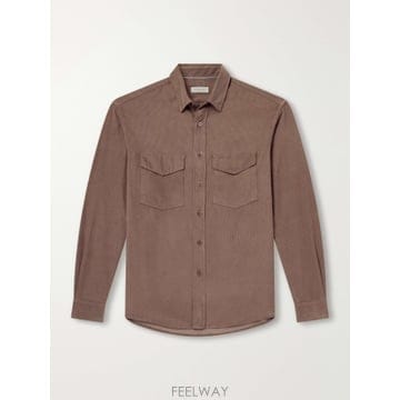 26 FW CANALI 브라운 코튼 코듀로이 셔츠 TP581561549