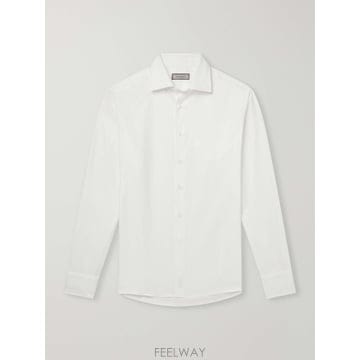 26 FW CANALI 화이트 코튼 헤링본 셔츠 TP581561364