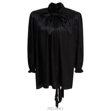 [V90]발렌시아가 831650TMN091000 여성 셔츠 남방 블라우스 Lace up blouse