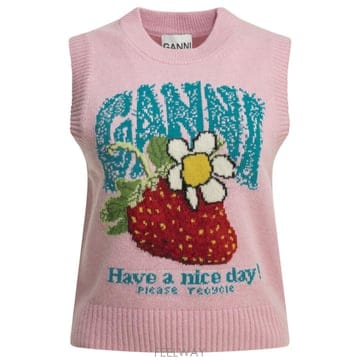 [V90]가니 A1180011868 여성 니트 스웨터 가디건 Strawberry vest