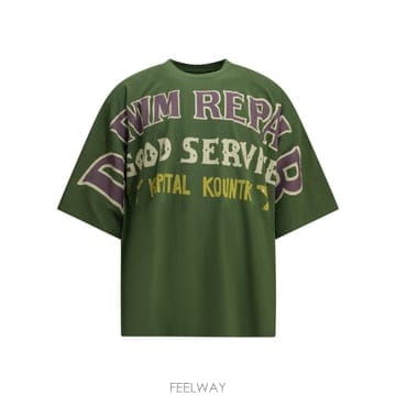 [V90]KAPITAL EK 1602SCAGREEN 남성 티셔츠 상의 반팔티 Jersey Huge Crew 