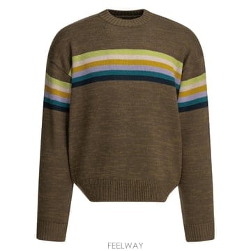 [V90]KAPITAL K2603KN012BROWN 남성 니트 스웨터 가디건 Peckish Rainbow c