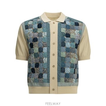 [V90]KAPITAL K2606KN242BLUE 남성 폴로 카라티 피케셔츠 상의 Button down Po