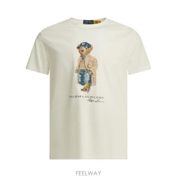 [V90]폴로  710B30192001WHITE 남성 티셔츠 상의 반팔티 Polo Bear Crew Neck