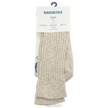 [V90]버켄스탁 1008061BEIGE WHITE 남성 양말 삭스 캐주얼양말 Cotton Slub Sock