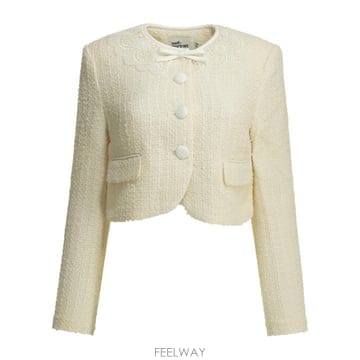 [V90]셀프포트레이트 PF26 002J CCREAM 여성 자켓 코트 아우터 Boucle blazer wit