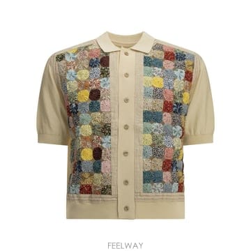 [V90]KAPITAL K2606KN242COLORFUL 남성 폴로 카라티 피케셔츠 상의 Button dow