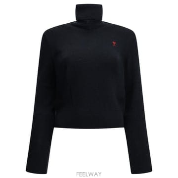 [V90]아미 FKS827001414 여성 니트 스웨터 가디건 Ami de Coeur Turtleneck S