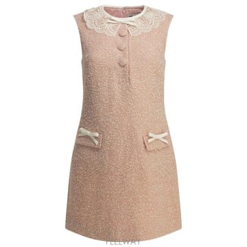 [V90]셀프포트레이트 PF26 002SC PPINK 여성 원피스 드레스 Short boucle dress