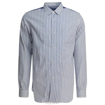 [V90]준야 와타나베 WP B015 W251 WH NV X WH BLU 남성 셔츠 남방 Cotton str