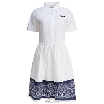 [V90]미우미우 MF590217LZF0UB0 S OOO 여성 원피스 드레스 Cotton midi dress
