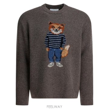 [V90]메종 키츠네 PM00806KH0002H170 남성 니트 스웨터 가디건 Wool sweater wit