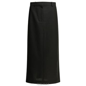 [V90]토템 251 WRB4288 FB0026 001BLACK 여성 스커트 치마 Wool blend lon