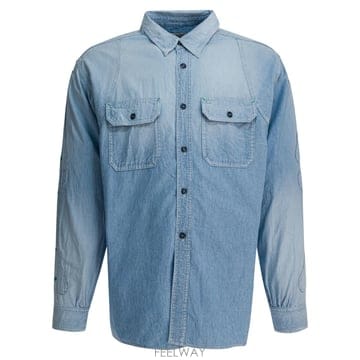 [V90]KAPITAL K2504LS140SAX 남성 셔츠 남방 Bone denim jacket