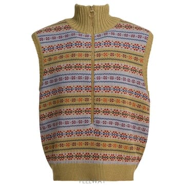 [V90]KAPITAL K2503KN066LGR 남성 니트 스웨터 가디건 Fair Isle Vest