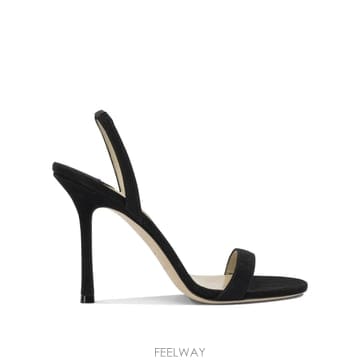 [V90]지미추 JENN 100SUEBLACK 여성 샌들 슬리퍼 Jenn 100MM heeled sandal