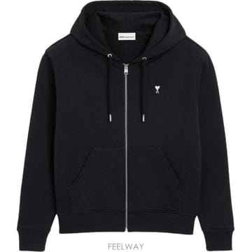 (당일) 26SS 아미 화이트 하트 로고 블랙 후드 집업 HSW765 730 045