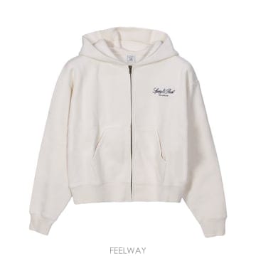 스포티앤리치 지퍼 후디 ECRU NAVY